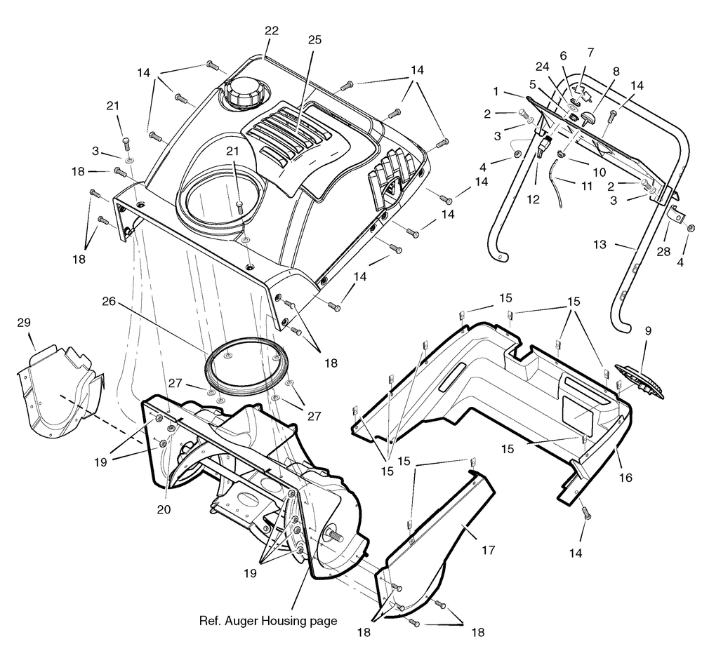 Body Covering Diagram and Parts List for 6220530X110N (18-2811-88  SN 5022 RS)(2007) Briggs and Stratton Snow Blower